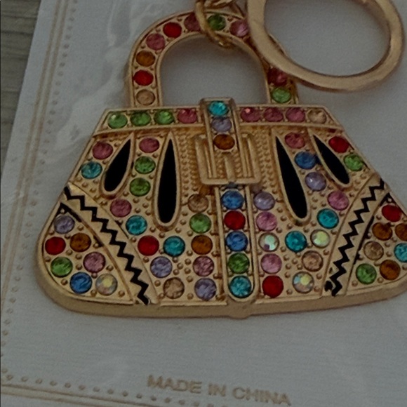 Multicolor Rhinestone Purse keychain - Picture 2 of 3